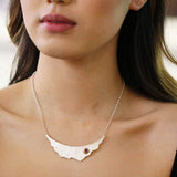 Martina Hamilton Red Garnet Seashore | Sterling Silver and 10ct Rose Gold with Semi Precious Gemstone Necklace