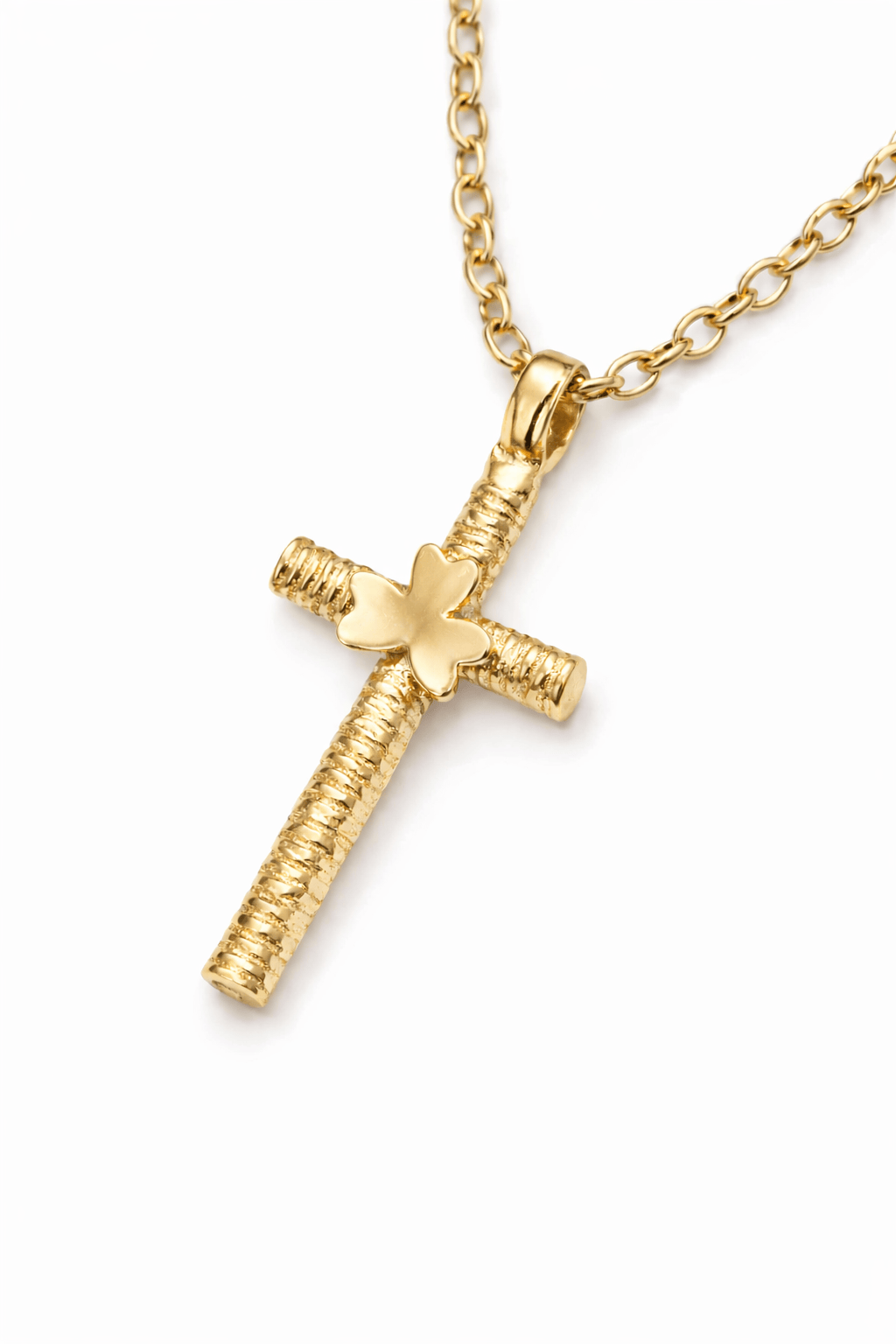 Martina Hamilton Shamrock | 9ct Solid Gold Simple Cross Pendant