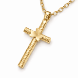 Martina Hamilton Shamrock | 9ct Solid Gold Simple Cross Pendant