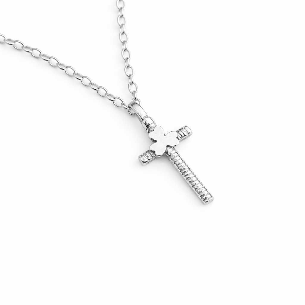 Martina Hamilton Shamrock | Sterling Silver Simple Cross Pendant
