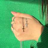Martina Hamilton Shamrock | Sterling Silver Simple Cross Pendant
