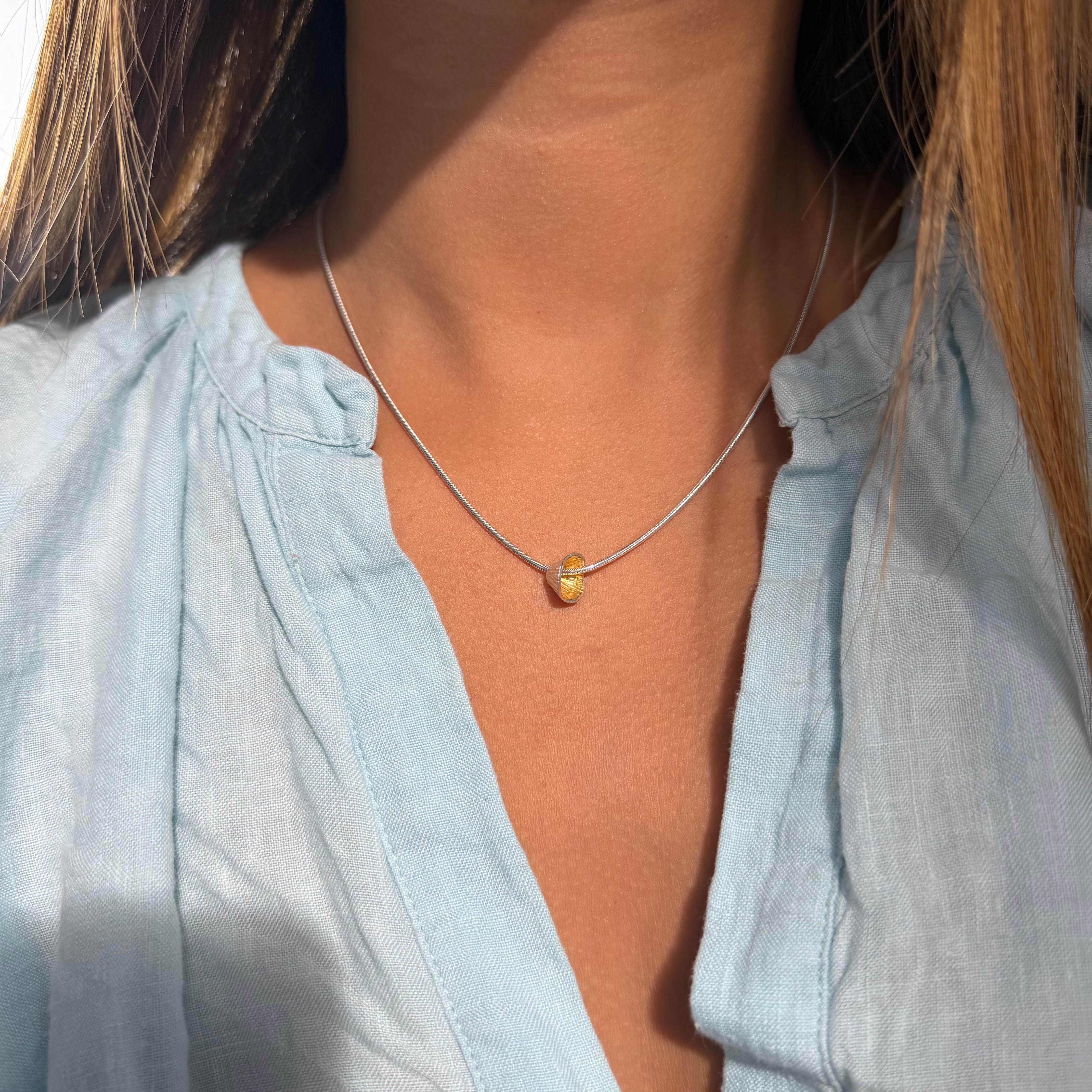 Martina Hamilton Shell Cone | Sterling Silver and 22ct Gold Plated Pendant Petite