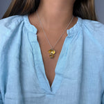 Martina Hamilton Shell Cone | Sterling Silver and 22ct Gold Plated Triple Pendant Statement