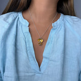 Martina Hamilton Shell Cone | Sterling Silver and 22ct Gold Plated Triple Pendant Statement