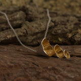 Martina Hamilton Shell Cone | Sterling Silver and 22ct Gold Plated Triple Pendant Statement