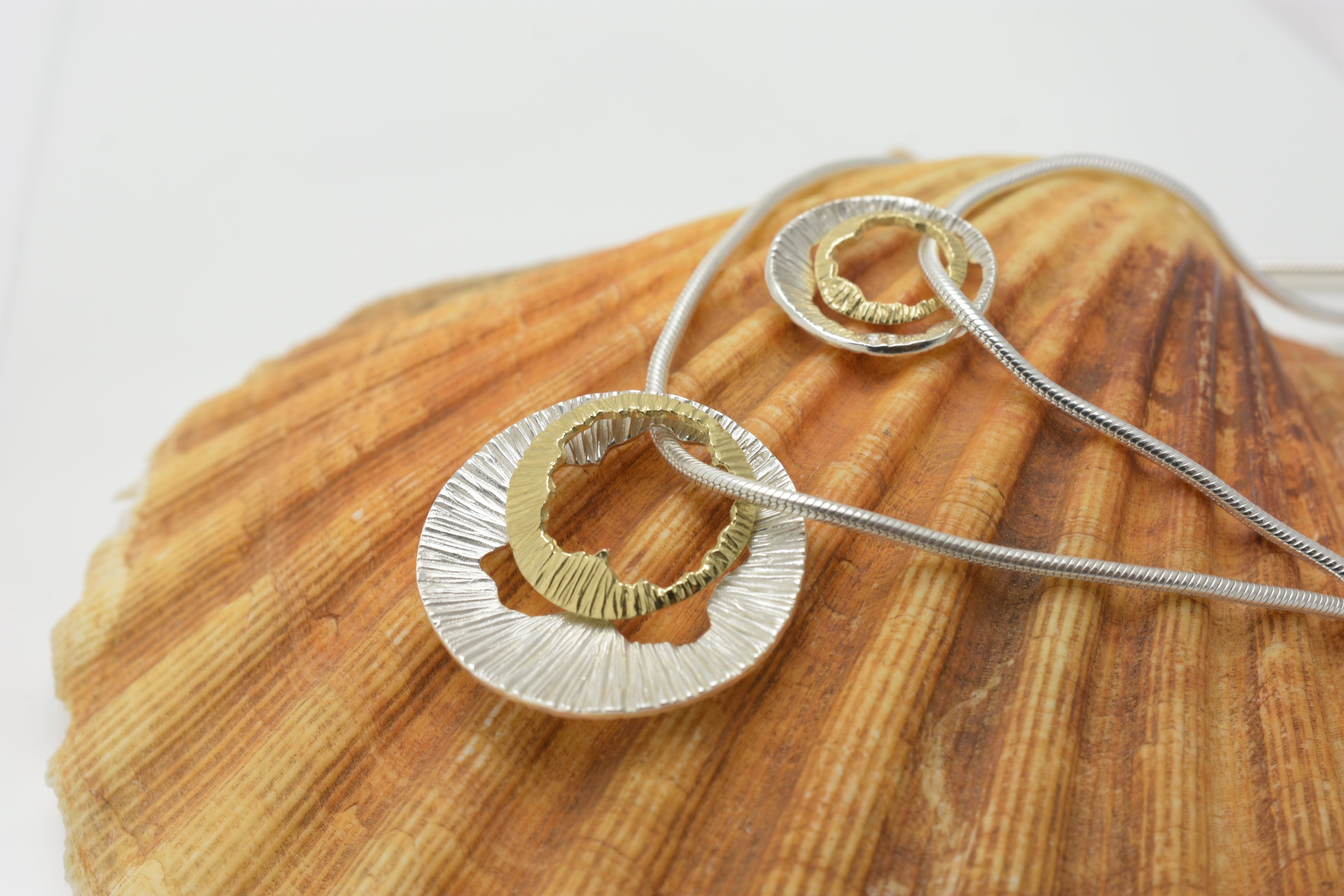 Martina Hamilton Shell | Sterling Silver and 9ct Solid Gold Pendant Small