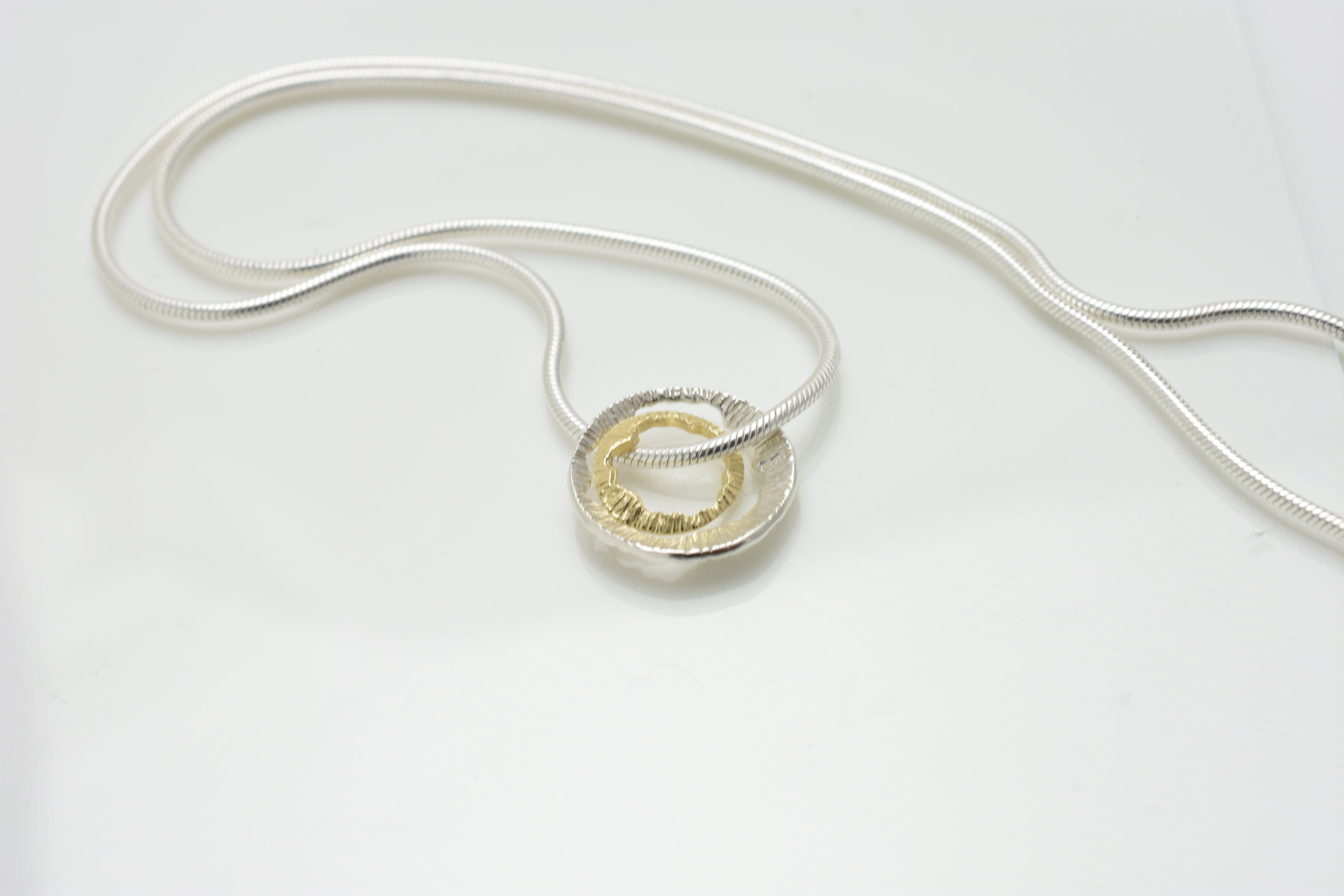 Martina Hamilton Shell | Sterling Silver and 9ct Solid Gold Pendant Small