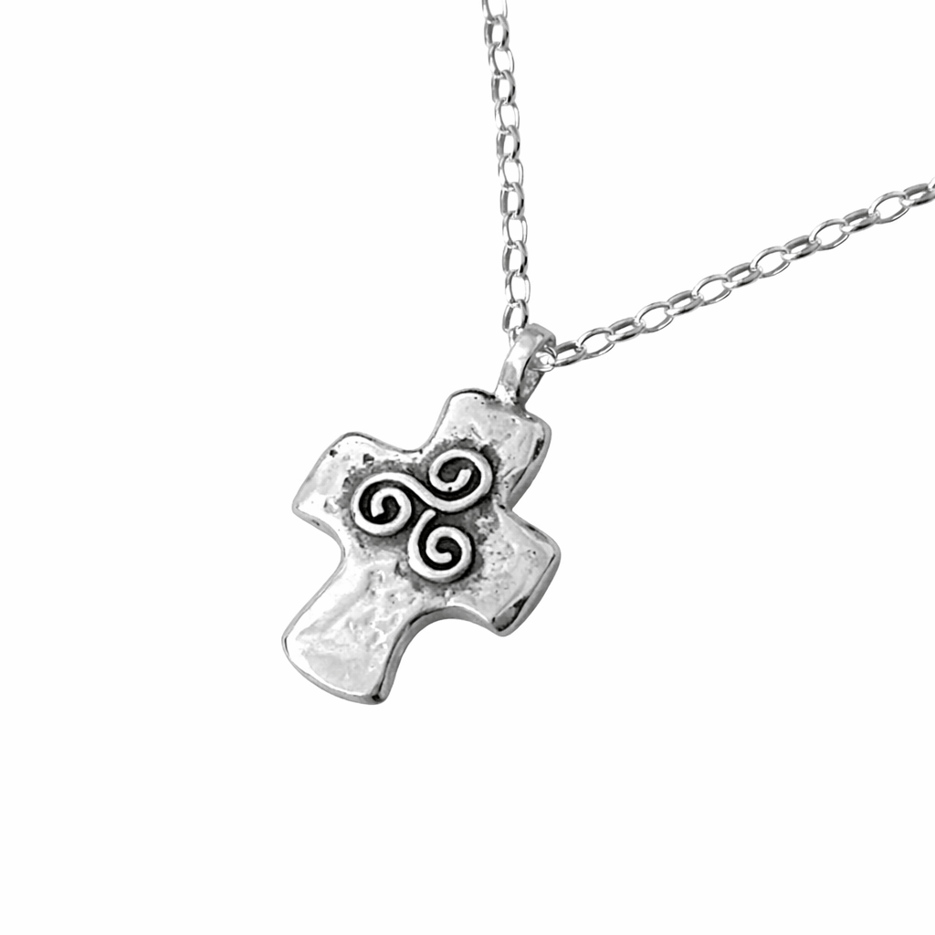 Martina Hamilton Small Newgrange Cross | Sterling Silver Square Cross Pendant