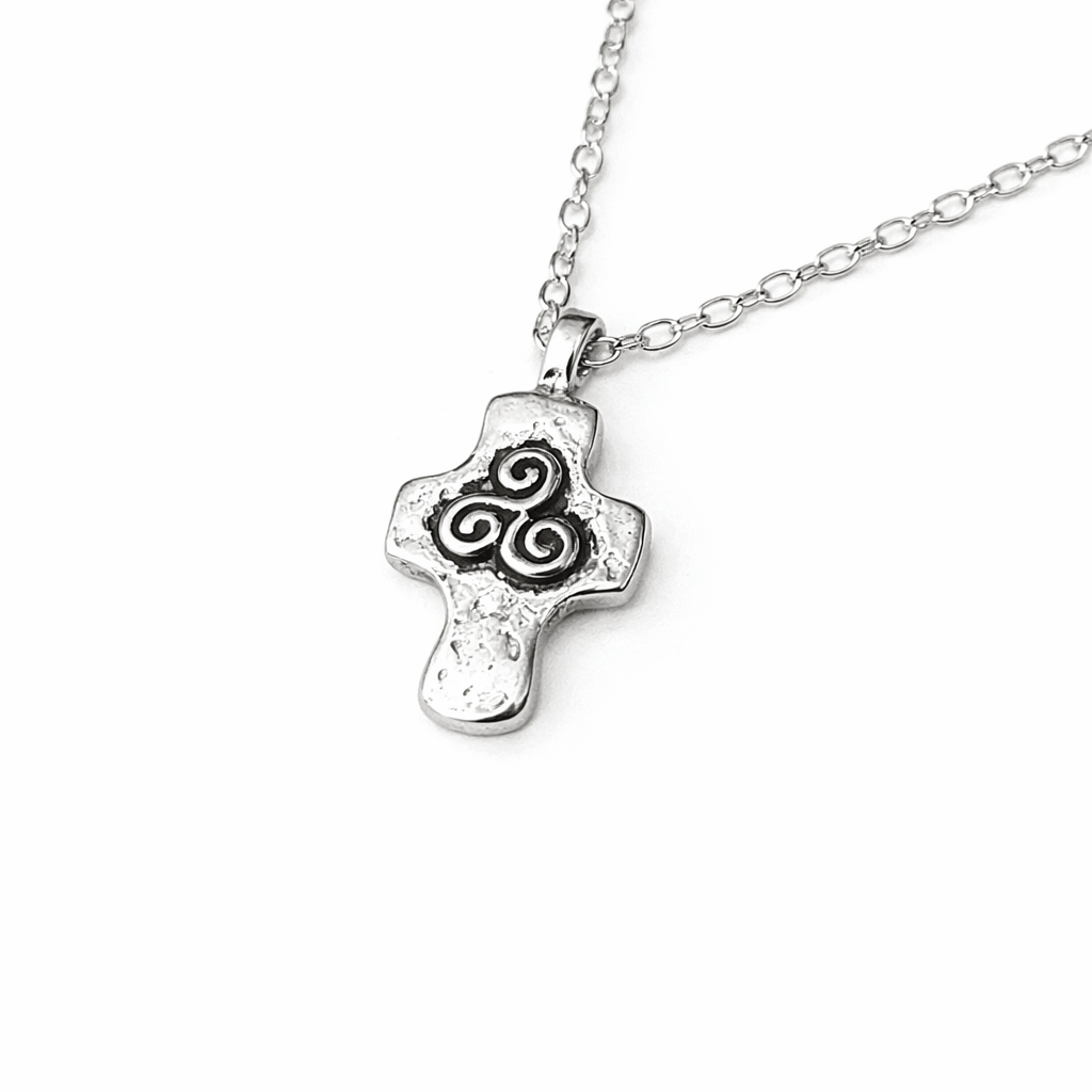 Martina Hamilton Small Newgrange Cross | Sterling Silver Square Cross Pendant