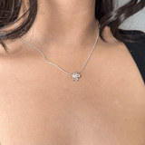 Martina Hamilton Snake chain Forget Me Not | Sterling Silver and Pearl Pendant Medium