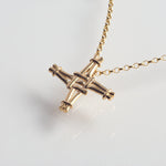Martina Hamilton St. Brigid Cross | 9ct Solid Gold Flat Reed Pendant Small