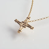 Martina Hamilton St. Brigid Cross | 9ct Solid Gold Flat Reed Pendant Small