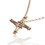 Martina Hamilton St. Brigid Cross | 9ct Solid Gold Flat Reed Pendant Small