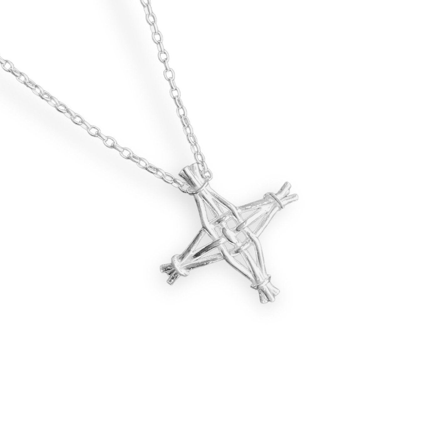 Martina Hamilton St. Brigid Cross | Sterling Silver Woven Reed Pendant Medium