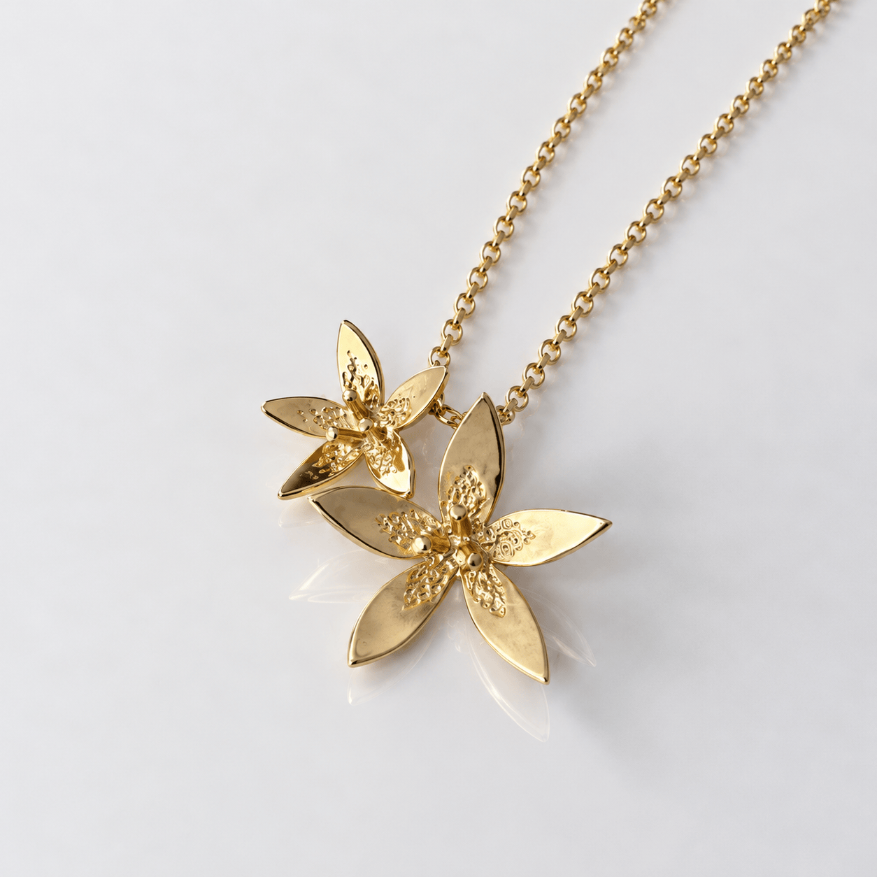 Martina Hamilton Star Flower | 9ct Solid Gold Double Floral Pendant