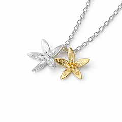 Martina Hamilton Star Flower | Sterling Silver and 9ct Solid Gold Double Floral Bell Chain Pendant