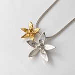 Martina Hamilton Star Flower | Sterling Silver and 9ct Solid Gold Double Floral Bell Chain Pendant