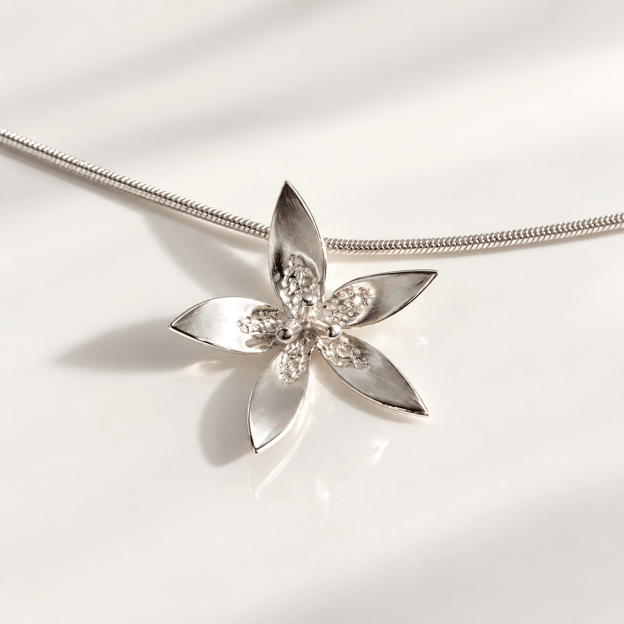 Martina Hamilton Star Flower | Sterling Silver Pendant Medium