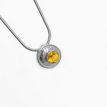 Martina Hamilton Yellow Citrine Blue Moon | Sterling Silver and Semi Precious Stone Pendant Small
