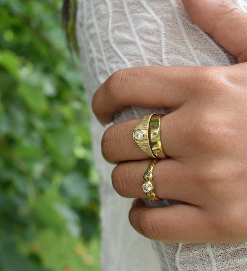 Martina Hamilton Chamfer | Solid Gold Band Ring