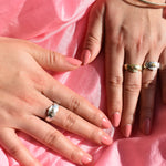 Martina Hamilton Ériu | Claddagh Sterling Silver Ring with Solid Gold Heart