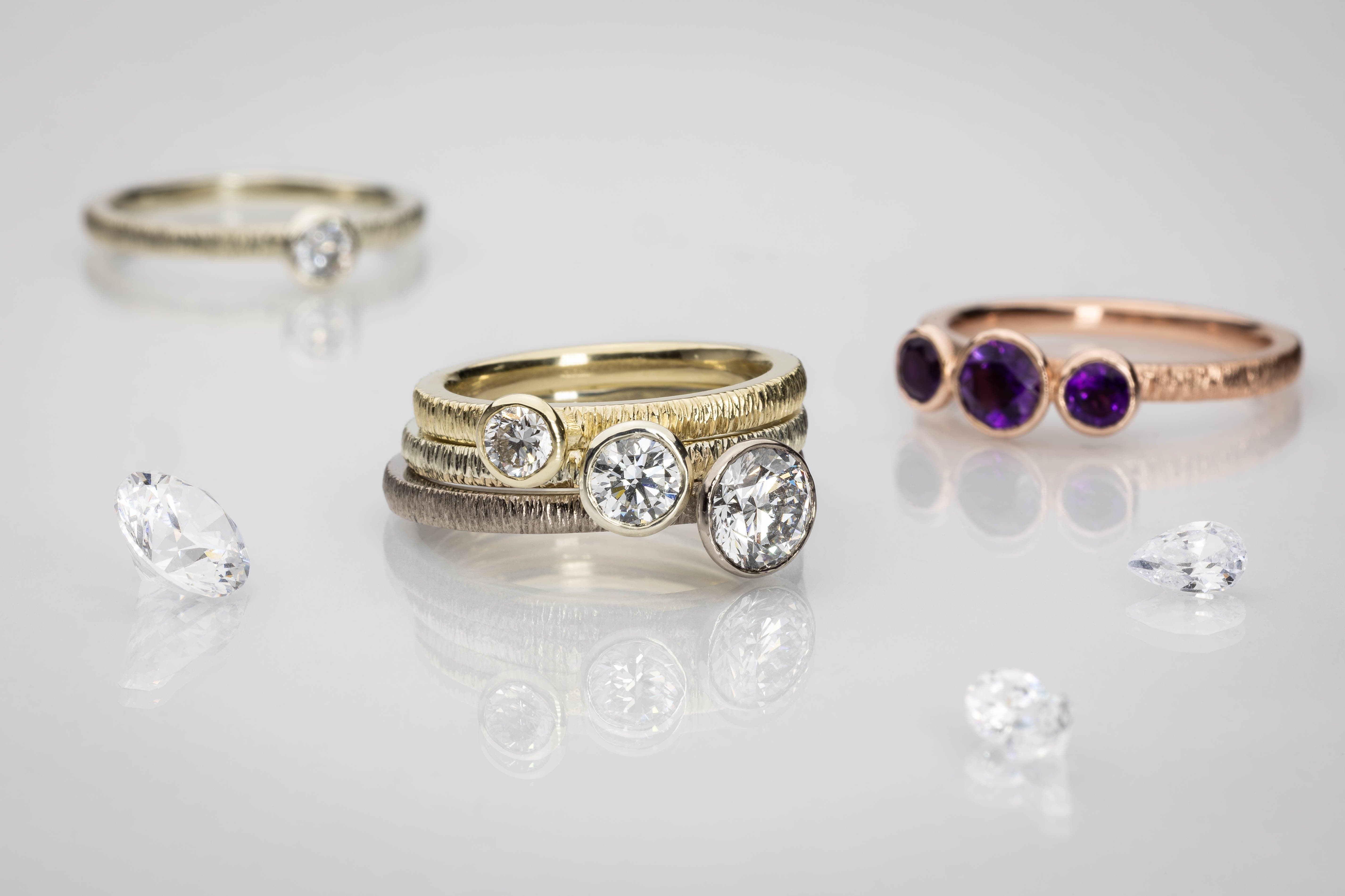 Martina Hamilton Ériu | Triple Gemstone Solid Gold Ring