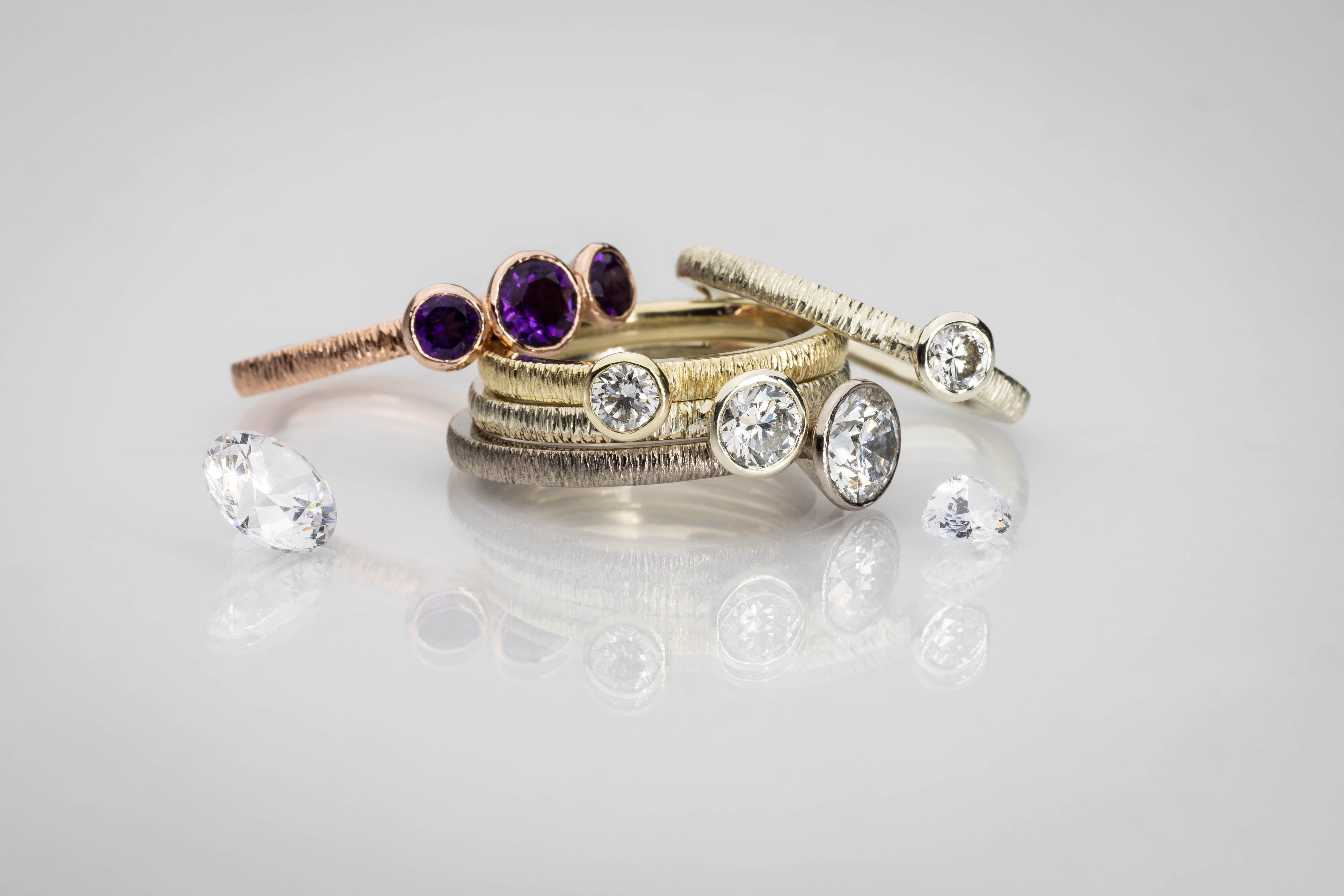 Martina Hamilton Ériu | Triple Gemstone Solid Gold Ring