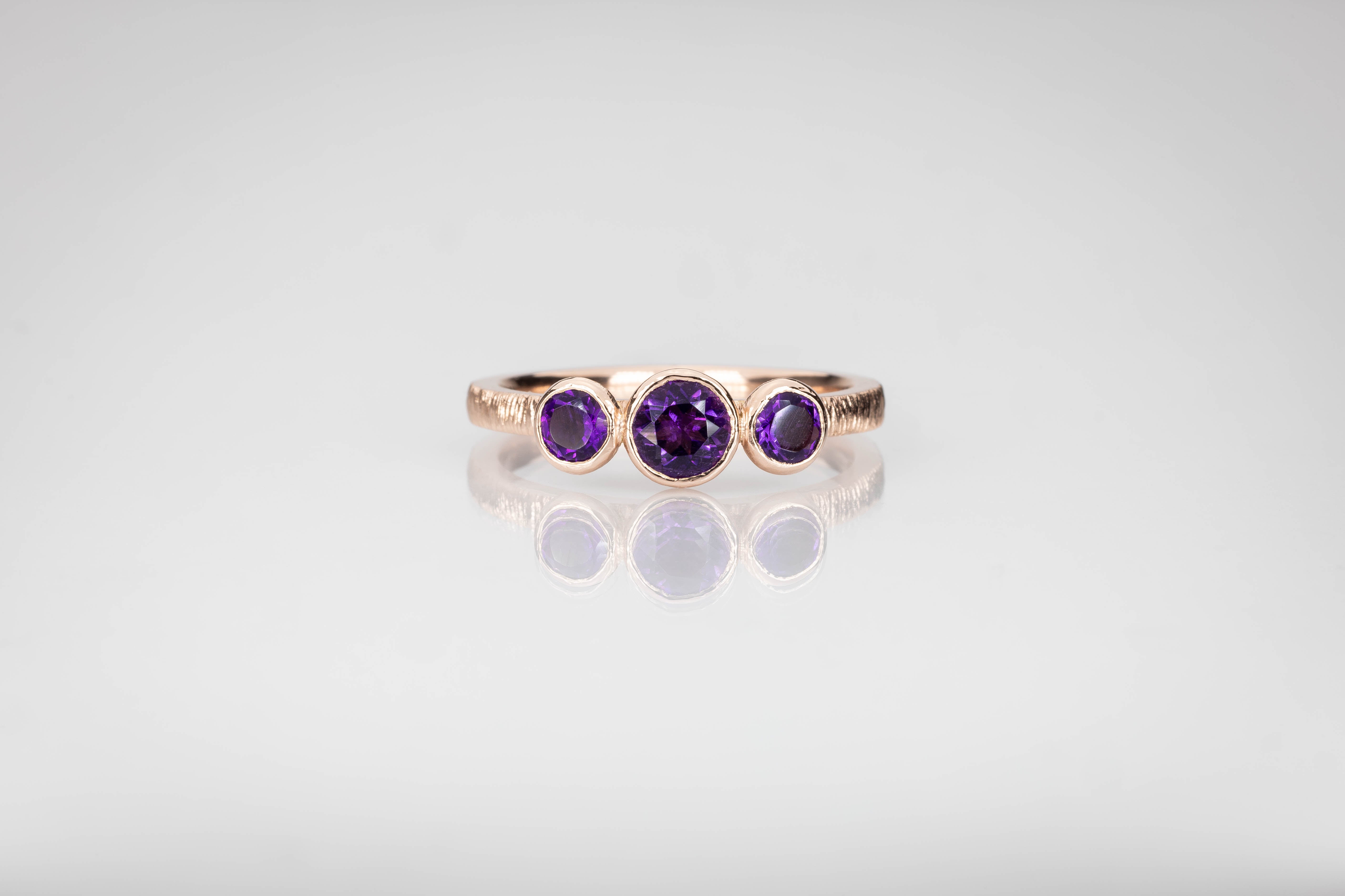 Martina Hamilton Ériu | Triple Gemstone Solid Gold Ring