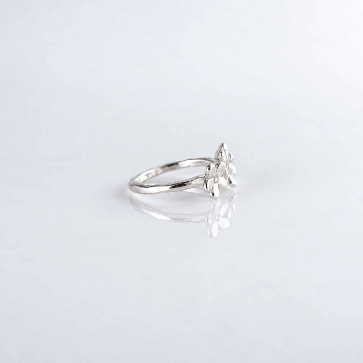 Martina Hamilton Forget Me Not | Sterling Silver Triple Floral Ring