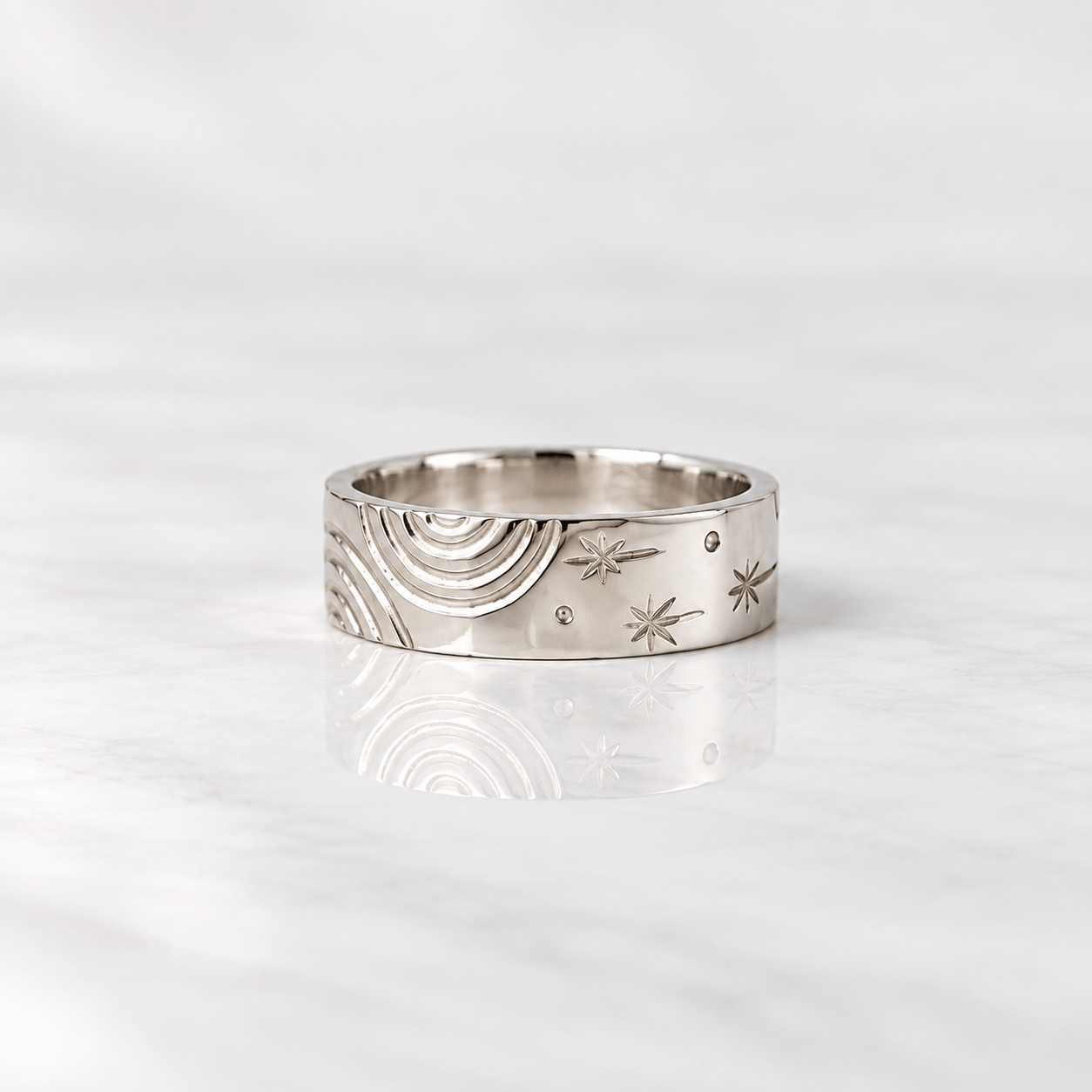 Martina Hamilton J / 10ct White Gold Heaven | Solid Gold 6mm Width Ring