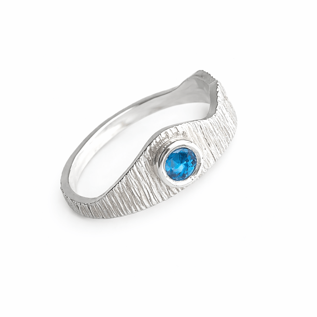 Martina Hamilton J / Blue Topaz Seashore | Sterling Silver with Semi Precious Gemstone Ring