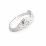 Martina Hamilton J / Clear CZ Seashore | Sterling Silver with Semi Precious Gemstone Ring