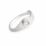 Martina Hamilton J / Clear CZ Seashore | Sterling Silver with Semi Precious Gemstone Ring