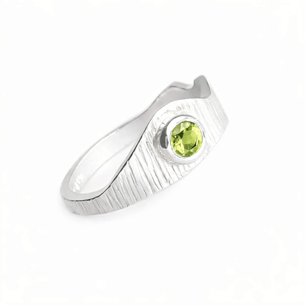 Martina Hamilton J / Light Green Peridot Seashore | Sterling Silver with Semi Precious Gemstone Ring