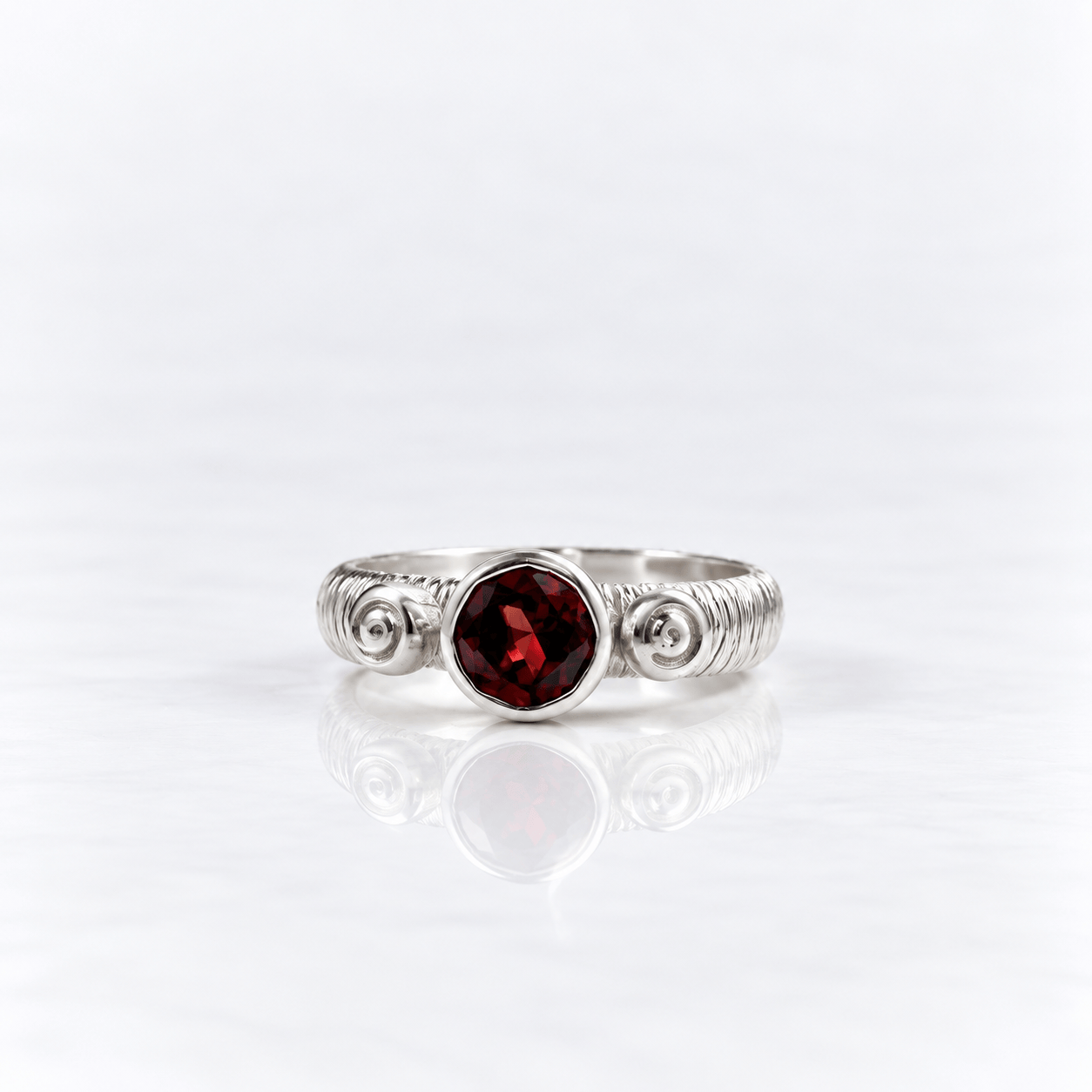 Martina Hamilton Love Poem | Sterling Silver and 6mm Round Semi Precious Gemstone Ring