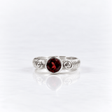 Martina Hamilton Love Poem | Sterling Silver and 6mm Round Semi Precious Gemstone Ring
