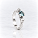 Martina Hamilton Love Poem | Sterling Silver and 6mm Round Semi Precious Gemstone Ring