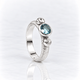 Martina Hamilton Love Poem | Sterling Silver and 6mm Round Semi Precious Gemstone Ring