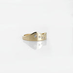 Martina Hamilton M Seashore | Solid Gold with Rub Over Diamonds Trail Smooth Ring