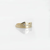 Martina Hamilton M Seashore | Solid Gold with Rub Over Diamonds Trail Smooth Ring