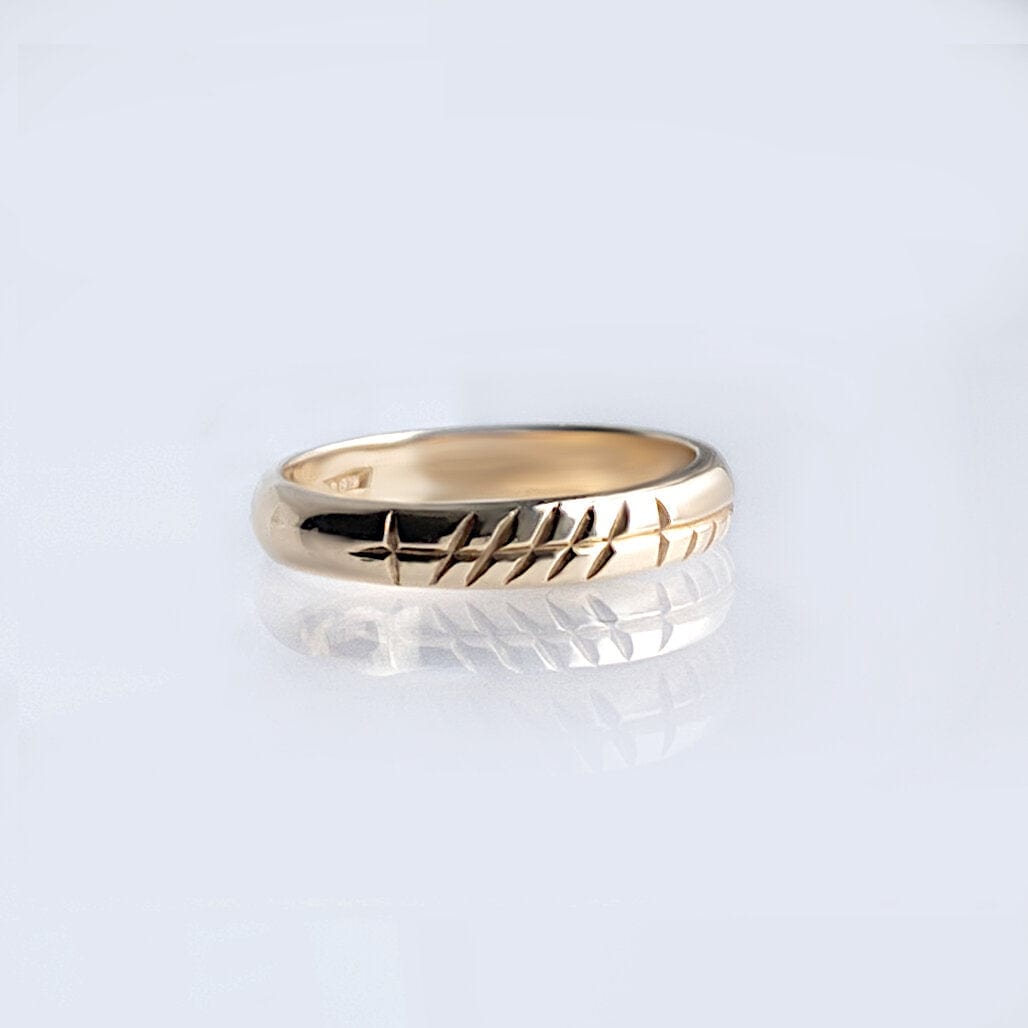 Martina Hamilton Ogham | Solid Gold Anam Cara Soul Mate Ring