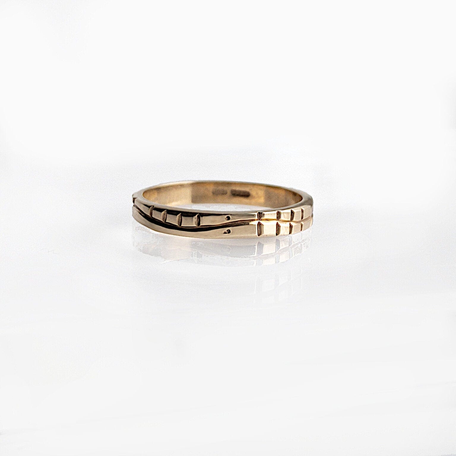 Martina Hamilton Ogham | Solid Gold Sláinte Good Health Ring 3.4mm Band