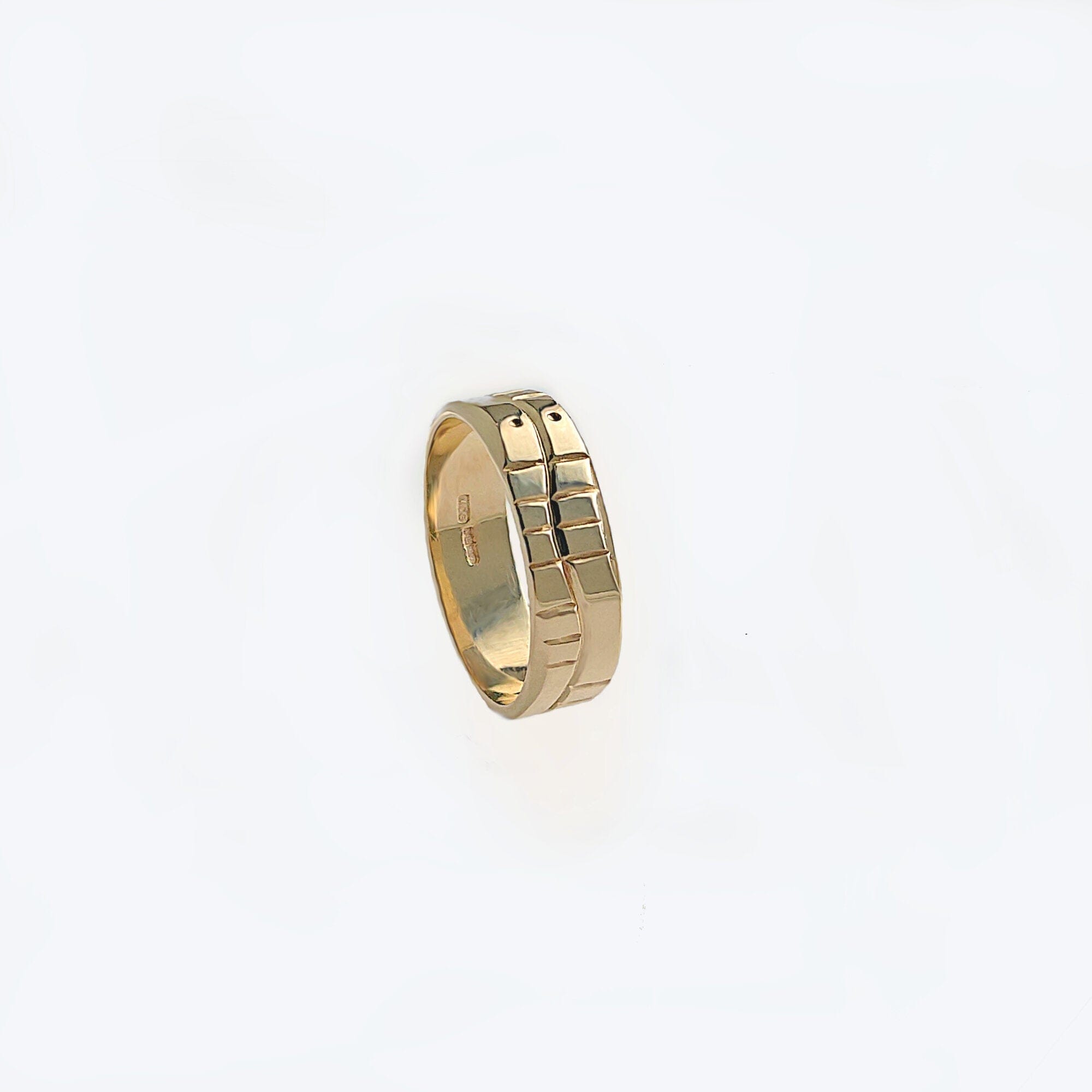 Martina Hamilton Ogham | Solid Gold Sláinte Good Health Ring 6.4mm Band