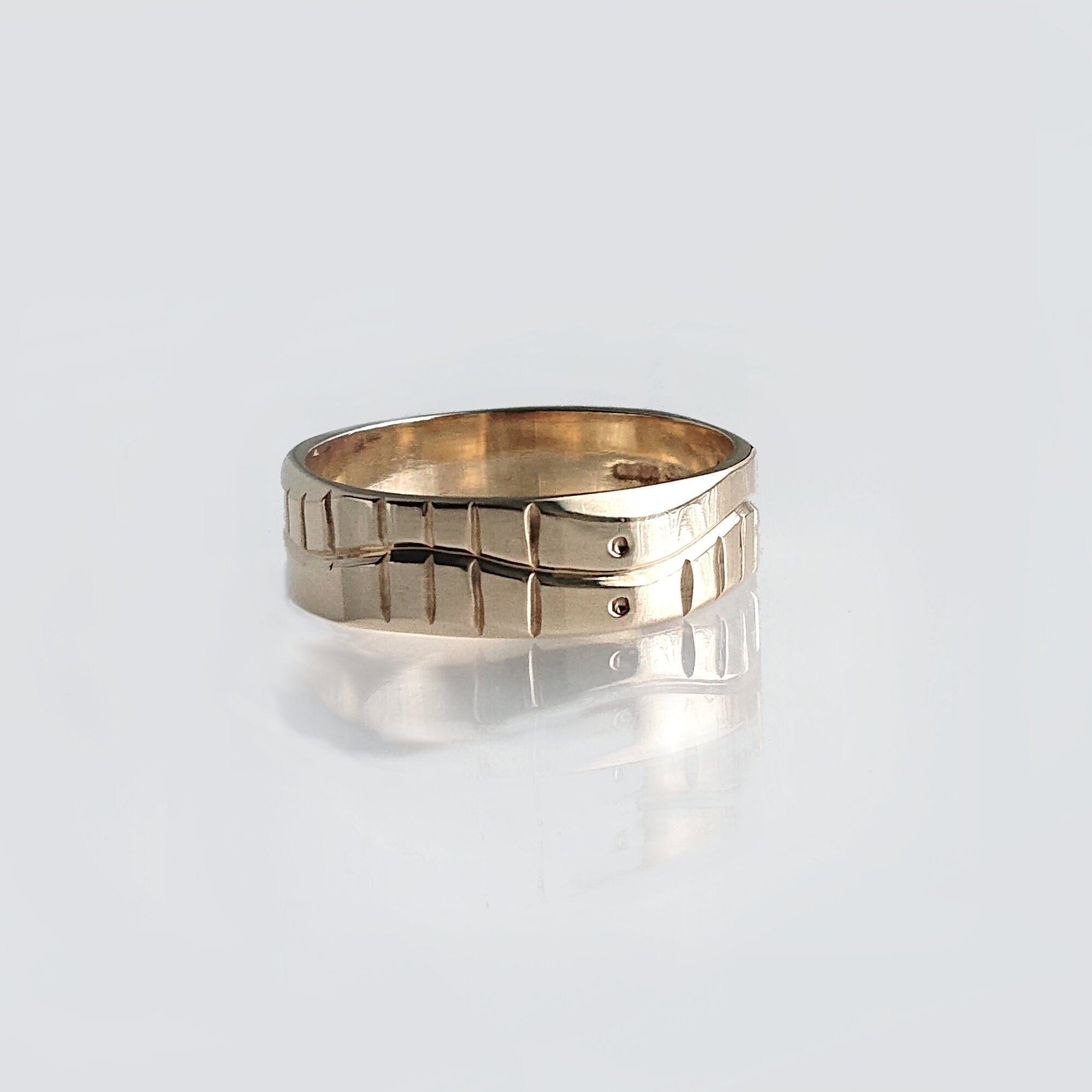 Martina Hamilton Ogham | Solid Gold Sláinte Good Health Ring 6.4mm Band