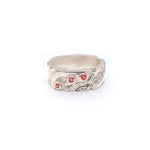 Martina Hamilton Red Garnet / J Seascape | Sterling Silver with 3 x 2mm Semi Precious Gemstone Ring