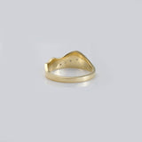 Martina Hamilton Seashore | Solid Gold with Rub Over Diamonds Trail Smooth Ring