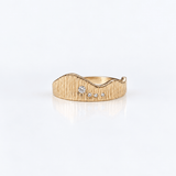Martina Hamilton Seashore | Solid Gold with Rub Over Natural Diamonds Trail Ring