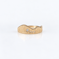 Martina Hamilton Seashore | Solid Gold with Rub Over Natural Diamonds Trail Ring