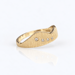 Martina Hamilton Seashore | Solid Gold with Rub Over Natural Diamonds Trail Ring