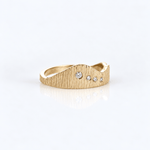 Martina Hamilton Seashore | Solid Gold with Rub Over Natural Diamonds Trail Ring
